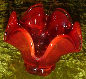 L.E. Smith Simplicity Amberina fluted bowl