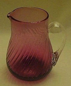 Pilgrim Glass cranberry pitcher 5 1/2" tall