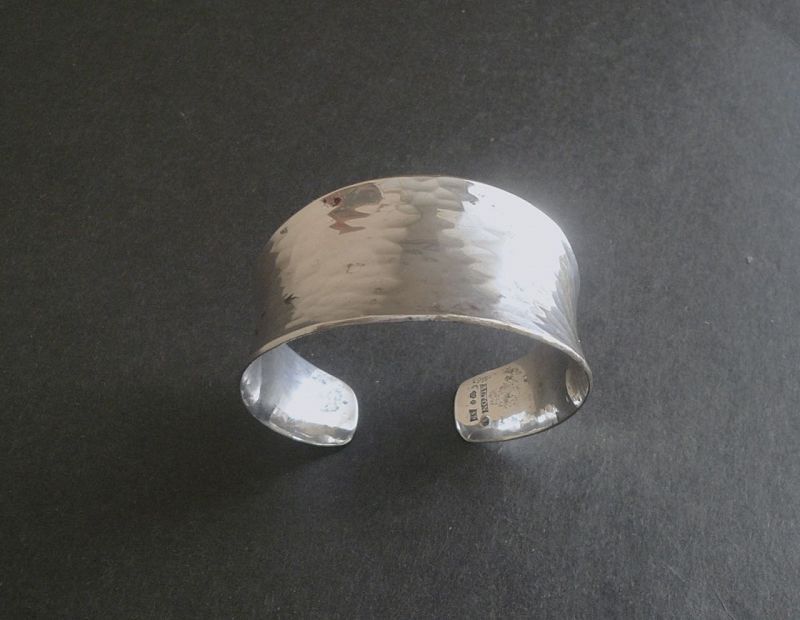 Alton Sweden Modernist Neck Ring and Bracelet Sterling Hammered