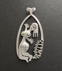 Modernist Jose Luis Flores Pendant Naked Woman Sterling JLF Picasso