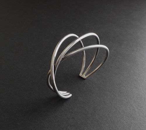 Hans Hansen Sterling Silver Cuff Bracelet Modernist HaH Allan Scharff