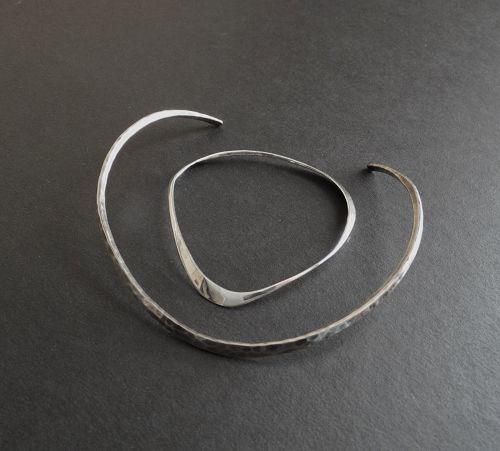 Gerald Stinn Hammered Sterling Hand Wrought Collar  and/or Bracelet