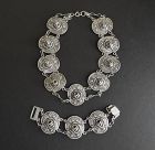 Clemens Friedell Rare Sterling Necklace & Bracelet Hand Wrought A & C