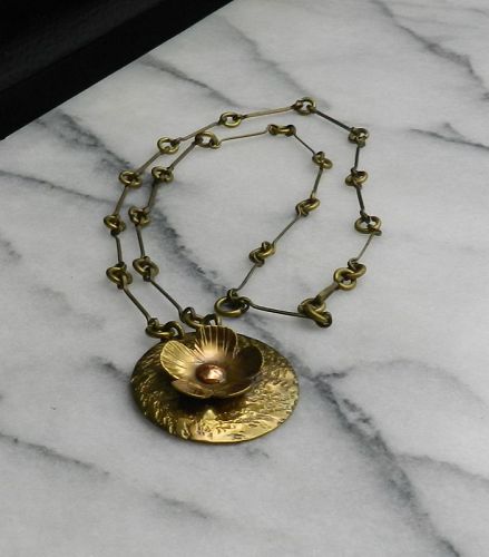 JB Pericles Haiti Hand Made Pendant Necklace Modernist Winifred Mason