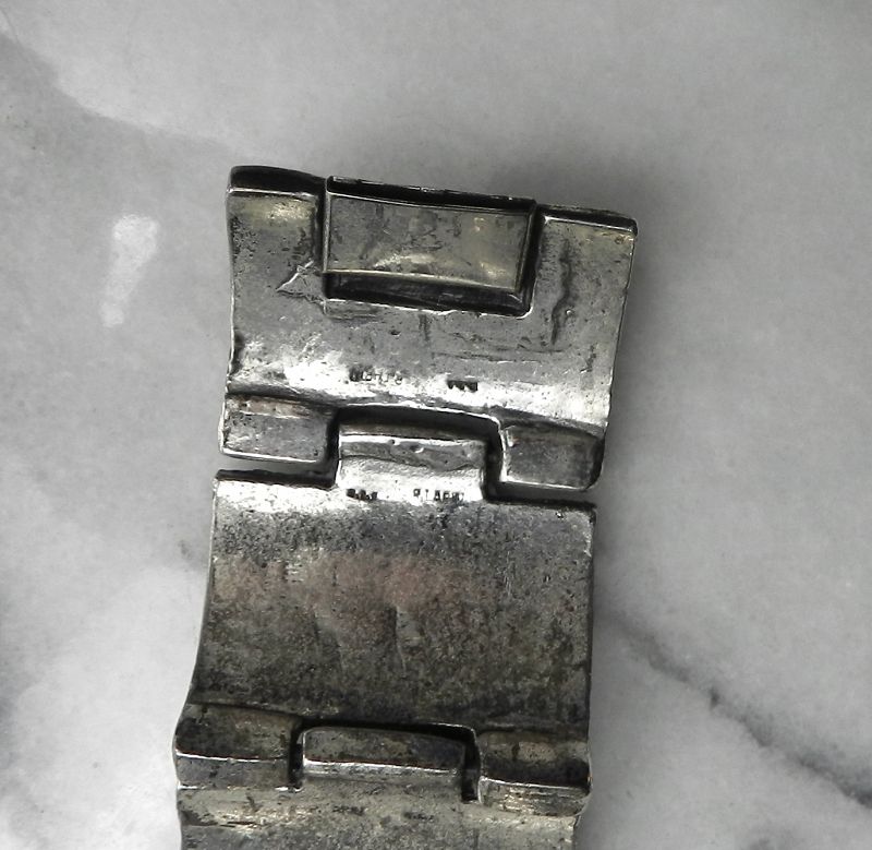 Robert Larin Vintage Modernist Bracelet Silver Plated Pewter Canada