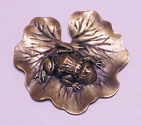 Joseph of Hollywood Frog on lily pad brooch