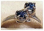 14K yellow gold sapphires ring size 6 3/4