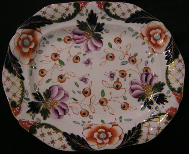 Davenport Stoneware Platter with Imari Pattern