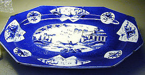 Bow large "Powder Blue" Platter, Ca 1765