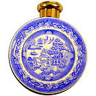 Antique Scent Bottle in Blue Willow Pattern