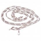C.1880 Sterling Silver Fetter Link Watch Chain, 49"