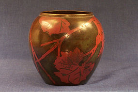 German Arts and Crafts Fire Patinated Bronze Vase