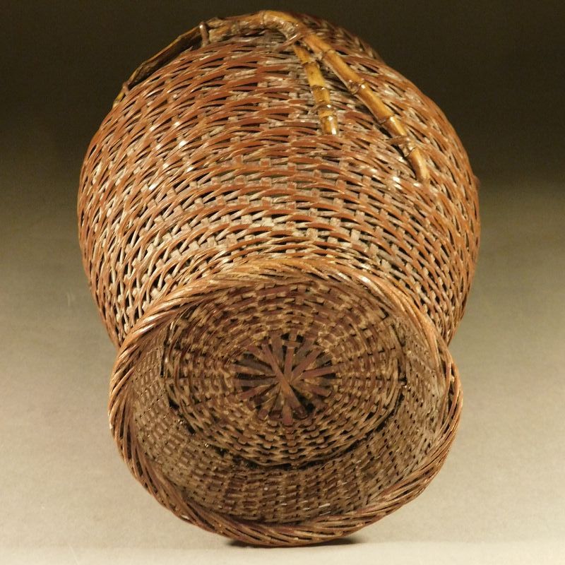 A Fine Little Japanese Woven Bamboo Reed Ikebana Basket