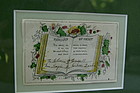 Lovely C1860 Hand Colored Antique Framed School Merit Award