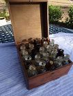 19thC Traveling Doctors Apothecary Medicine Chest w/ Opium Bottle