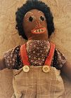 VintageLook Original Artisan Black Boy Cloth Doll By Maine Folk Artist