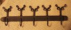 C1850s Double Rams Ear Handforged Iron Utensil or Clothing Rack