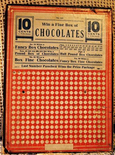 1920 CHOCOLATE LOVERS Valentine TAKE A CHANCE Gambling Advertising