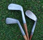 3 Golf Clubs Hickory Forged Nicolls Scotland Hillerick Schmidt  1920s