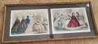 2 Antique Framed Women's 1863 Fashion Prints from Godey's Lady's Book
