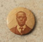 C1920s RARE Celluloid Mourning Pin Brooch of African American Man