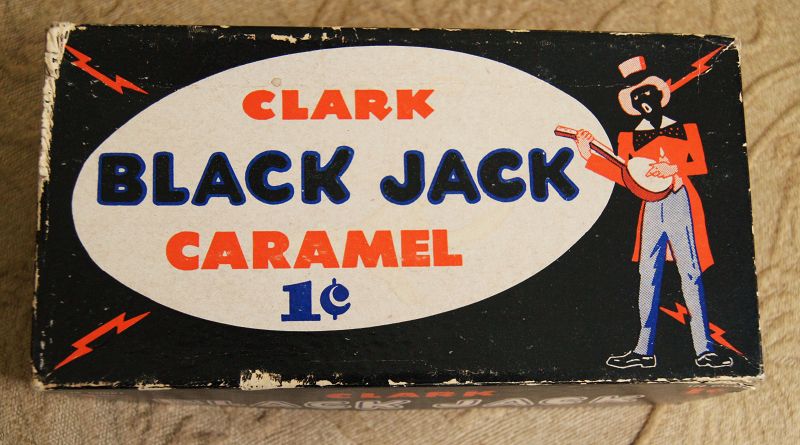 RARE 1920s Clark Candy Company BLACK JACK Caramel Box