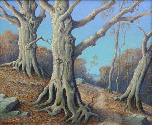 Cyprus Trees by Benson Bond Moore (American 1882-1974)