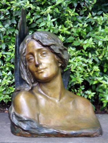 Art Noveau Bronze of a Young Beauty by Maurice Boval (Fr., 1863–1916)*