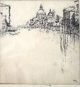 Etching of Venice by Ernest David Roth (Am. b. 1879)