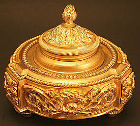Antique French Ormolu Inkwell