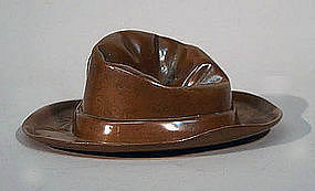 Antique Bronze Paperweight in the form of a Fedora Hat