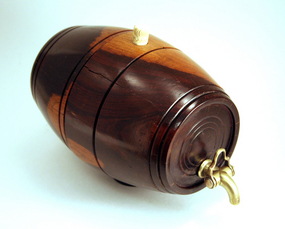 Small Antique English Lignum Vitae Barrel
