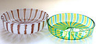 TOSO Murano A CANNE Aventurine Yellow Green Ring Dishes