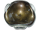 Murano SEGUSO Black Gold Flecks PULEGOSO Triangle Bowl