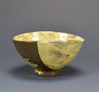 Edo Utsutsukawa-yaki Chawan Tea Bowl w/Gold Repairs