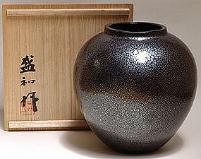 Massive Tenmoku Vase by Kimura Morikazu