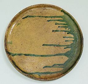 Antique Japanese Edo p. Mingei Oribe Oil Dish