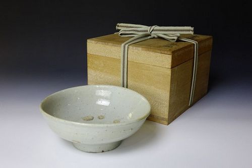 Korean 17-18cc Yi Dynasty White Porcelain Korai Katate Flat Bowl