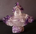Chinese amethyst vase squirrel and vines