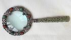 Chinese magnifying glass decorated with jade and silver