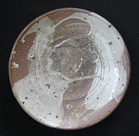 Plate, Shino & Ash Glaze, by George Gledhill