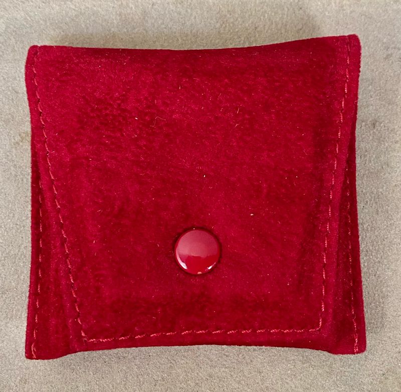 CARTIER RED SWEDE POUCH 67m by 65mm Genuine Cartier product