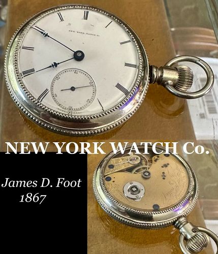NEW YORK WATCH Co. James D. FOOT16s 3/4 Plate Key Wind 1867