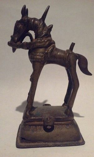 Antique Hindu Jain Bronze Figure of a Horse
