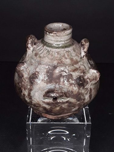 Small Khmer or SE Asian Water pot in the form of a Puffer Fish
