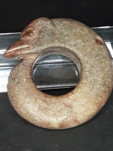 Neolithic Honshan Dragon Bi disk in Nephrite