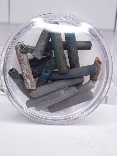 Tiny Egyptian Mummy bead tubes uncounted various colors