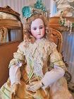 Rarest Grand-Sized French Bisque Wooden-Body Poupee by Jumeau
