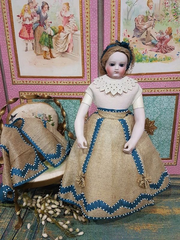 Rare Huret era 1860 Teen Fashion Doll in all original Condition