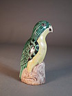 Chinese enamel glazed stoneware parrot